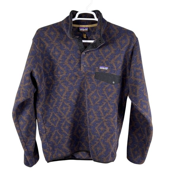 Patagonia Synchilla Mens M Aztec Snap Fleece Pullover Oversized Southwest Jacket - Picture 2 of 16